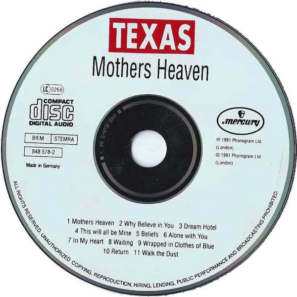 Texas - Mothers Heaven (CD, Album) - Image 2