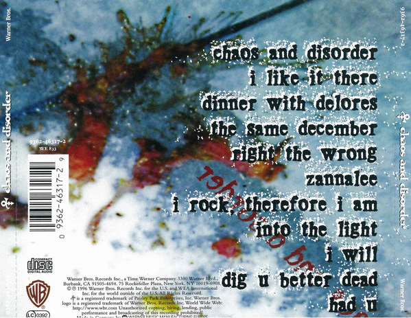 The Artist (Formerly Known As Prince) - Chaos And Disorder (CD, Album) - Image 2