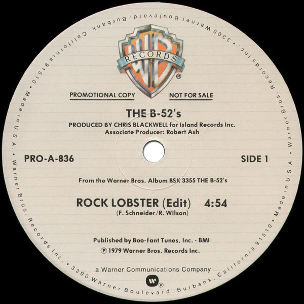 The B-52's - Rock Lobster (12", Promo) - Image 4