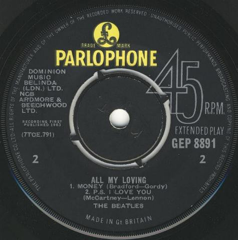 The Beatles - All My Loving (7", EP, 1st) - Image 4