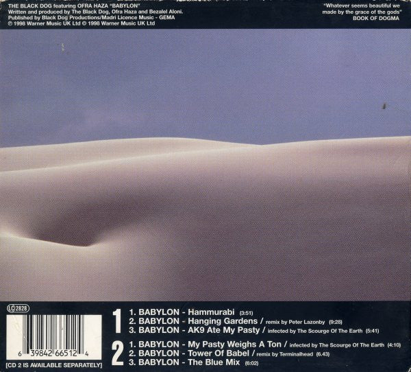 The Black Dog Featuring Ofra Haza - Babylon (CD, Single, CD1) - Image 2