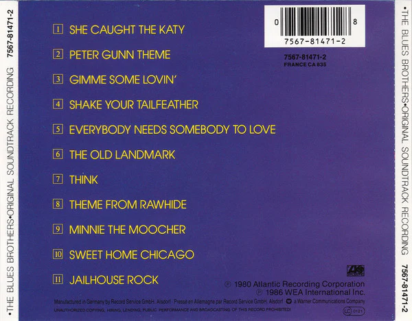 The Blues Brothers - The Blues Brothers (Original Soundtrack Recording) (CD, Album, RE) - Image 2