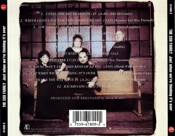 The Cox Family - Just When We're Thinking It's Over (CD, Album) - Image 3