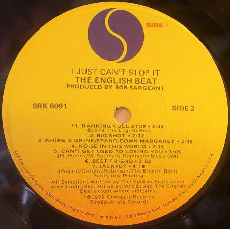 The English Beat* - I Just Can't Stop It (LP, Album, Jac) - Image 4