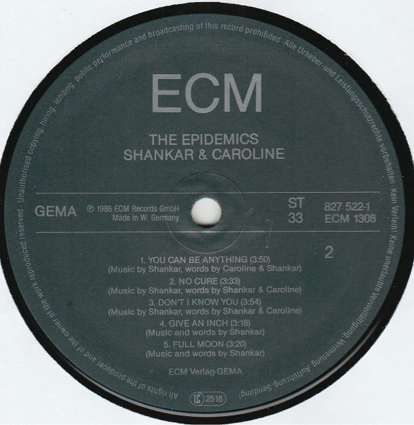 The Epidemics : Shankar / Caroline  - The Epidemics (LP, Album) - Image 4