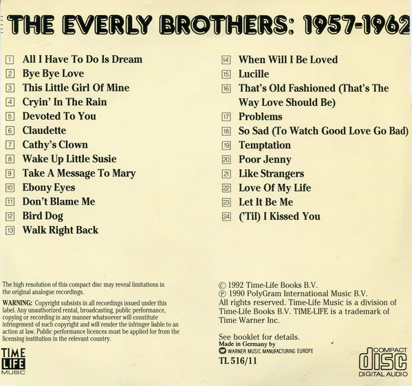 The Everly Brothers* - The Everly Brothers: 1957-1962 (CD, Comp, RM) - Image 2