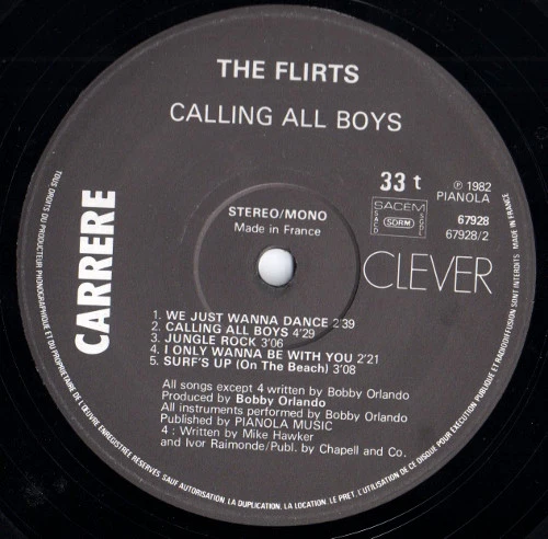 The Flirts - Calling All Boys (LP, Album) - Image 4