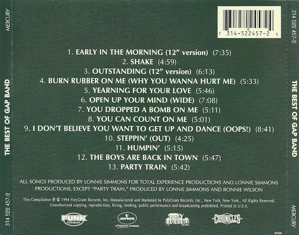 The Gap Band - The Best Of Gap Band (CD, Comp, RE) - Image 2