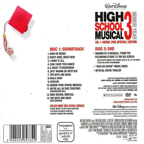 The High School Musical Cast - High School Musical 3: Senior Year (CD+G, Album + DVD-V, PAL + S/Edition) - Image 2