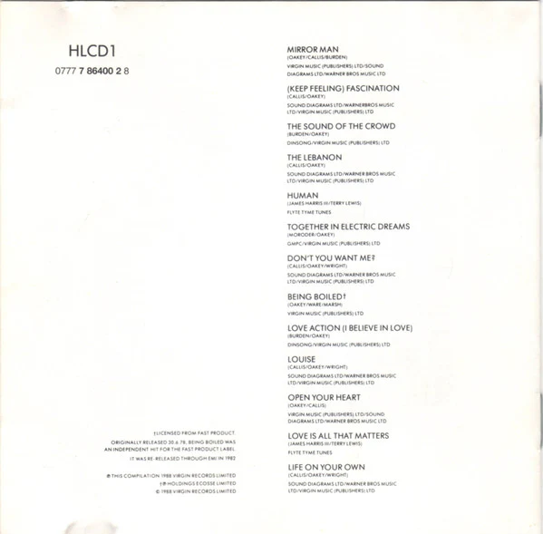 The Human League - Greatest Hits (CD, Comp, EMI) - Image 2