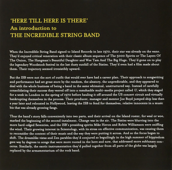The Incredible String Band - 'Here Till Here Is There' An Introduction To The Incredible String Band (CD, Comp) - Image 5