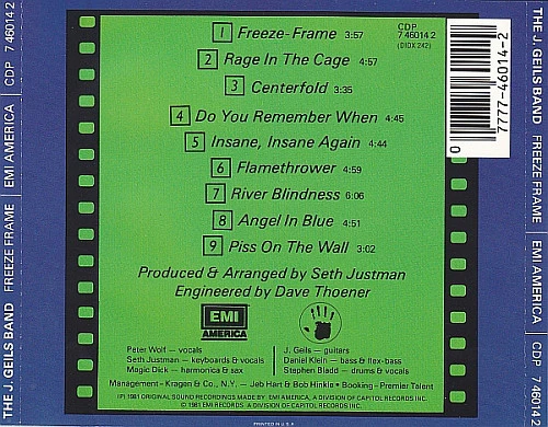 The J. Geils Band - Freeze Frame (CD, Album, RP) - Image 2