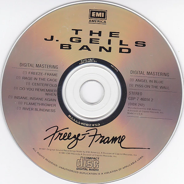 The J. Geils Band - Freeze Frame (CD, Album, RP) - Image 3