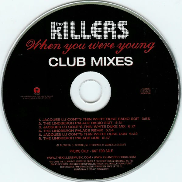 The Killers - When You Were Young (Club Mixes) (CD, Single, Promo) - Image 3