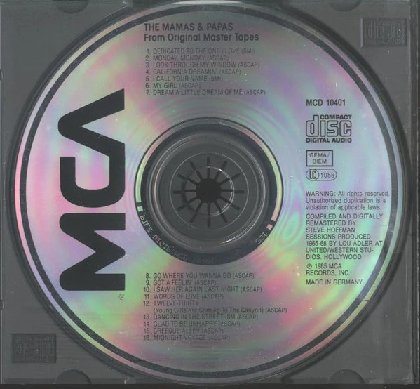 The Mamas & The Papas - 16 Of Their Greatest Hits (CD, Comp, RM) - Image 3