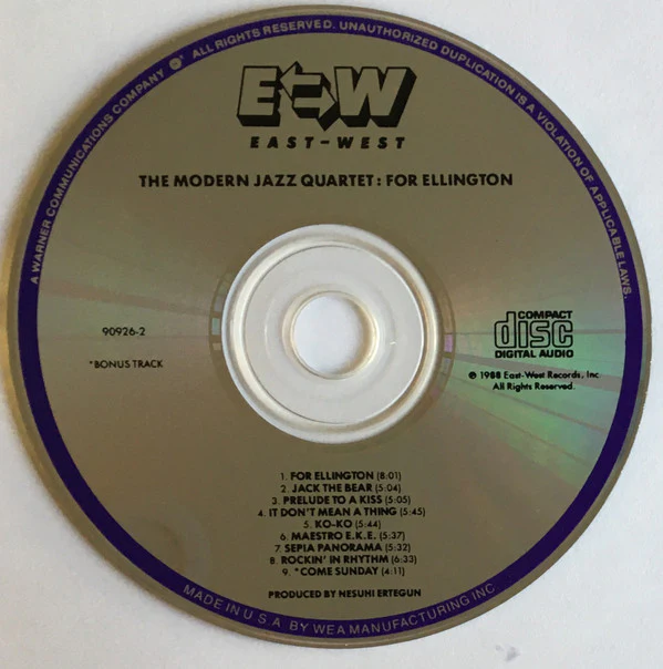 The Modern Jazz Quartet - For Ellington (CD, Album) - Image 2