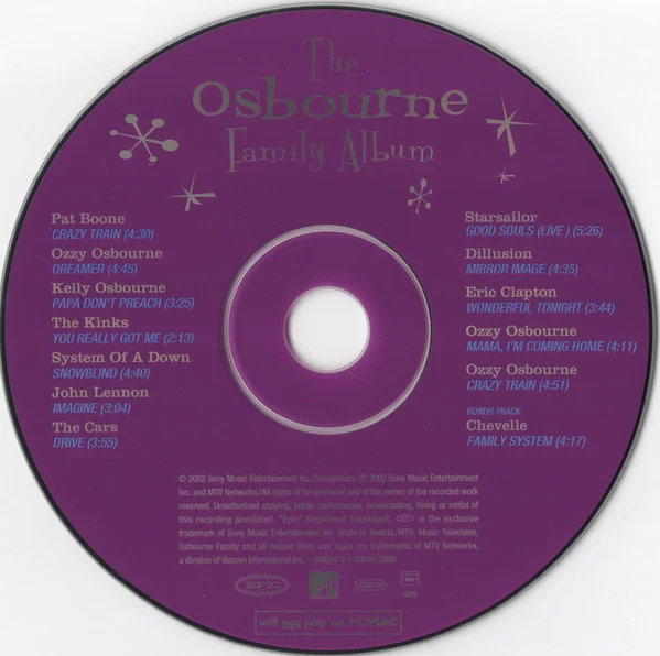 The Osbournes - The Osbourne Family Album (CD, Album, Copy Prot.) - Image 3