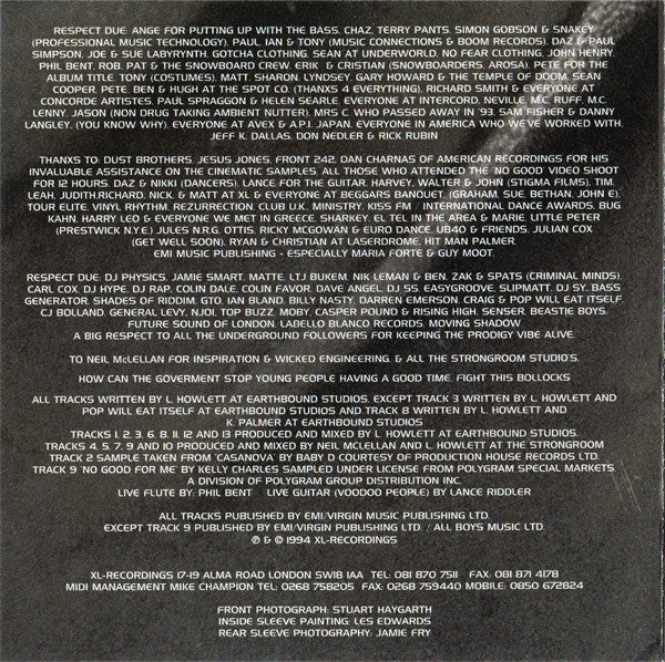 The Prodigy - Music For The Jilted Generation (CD, Album, RE) - Image 2