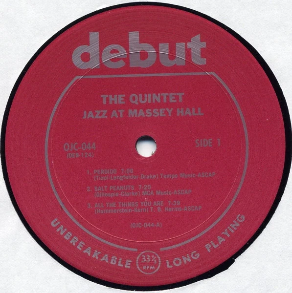 The Quintet - Jazz At Massey Hall (LP, Album, Mono, RE, Pit) - Image 2