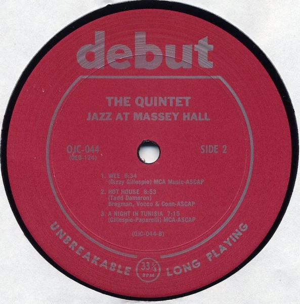The Quintet - Jazz At Massey Hall (LP, Album, Mono, RE, Pit) - Image 3