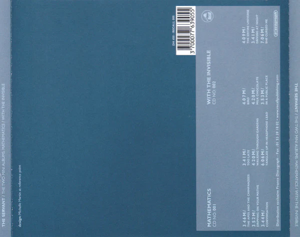 The Servant - The Two Mini Albums Mathematics / With The Invisible (CD, MiniAlbum + CD, MiniAlbum + Comp) - Image 2