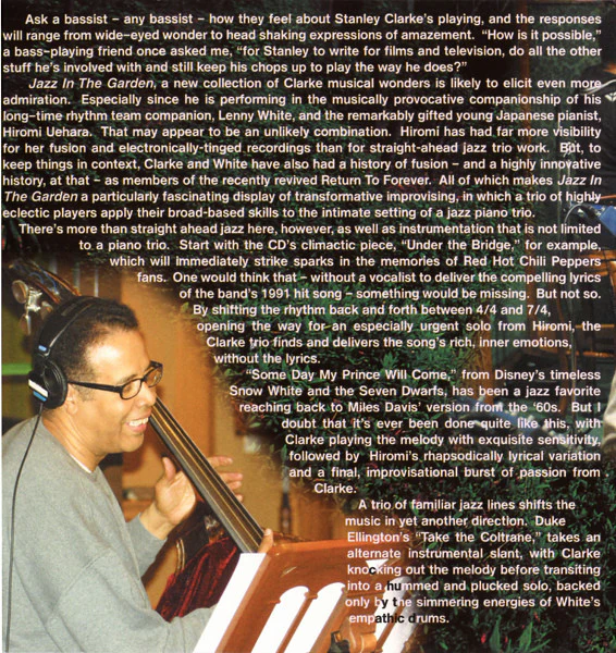 The Stanley Clarke Trio With Hiromi* & Lenny White - Jazz In The Garden (CD, Album) - Image 5