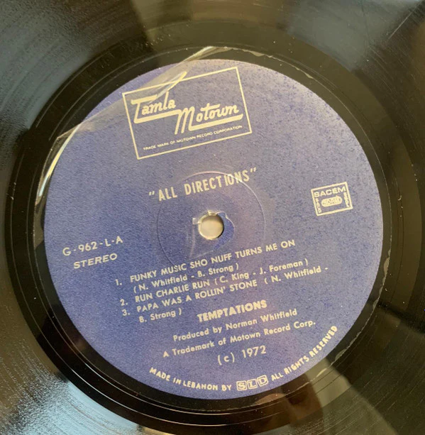 The Temptations - All Directions (LP, Album) - Image 3
