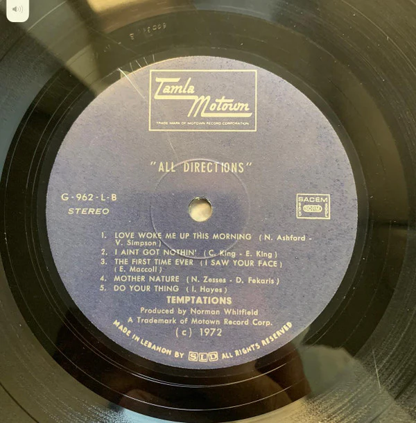 The Temptations - All Directions (LP, Album) - Image 4