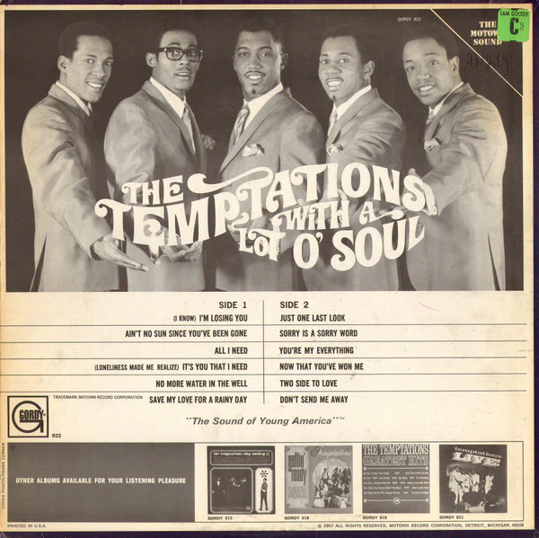 The Temptations - With A Lot O' Soul (LP, Album, Mono, Pit) - Image 2