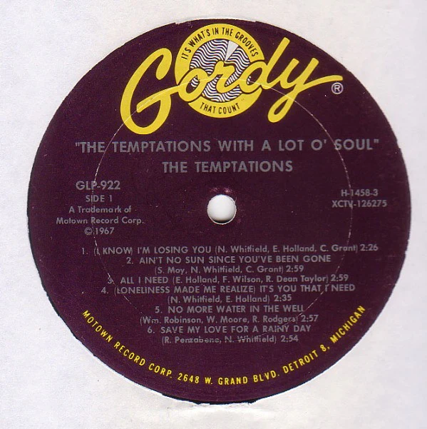 The Temptations - With A Lot O' Soul (LP, Album, Mono, Pit) - Image 3