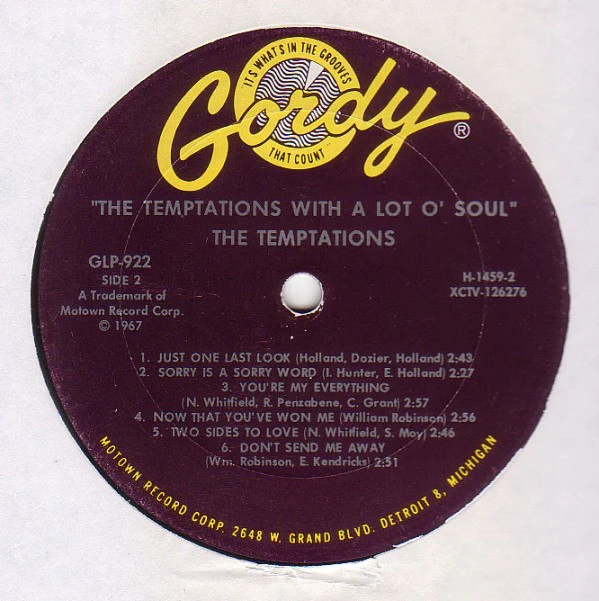 The Temptations - With A Lot O' Soul (LP, Album, Mono, Pit) - Image 4