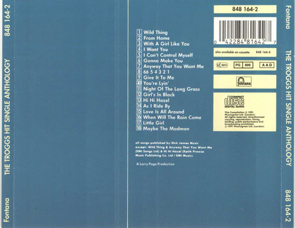 The Troggs - Hit Single Anthology (CD, Comp) - Image 2