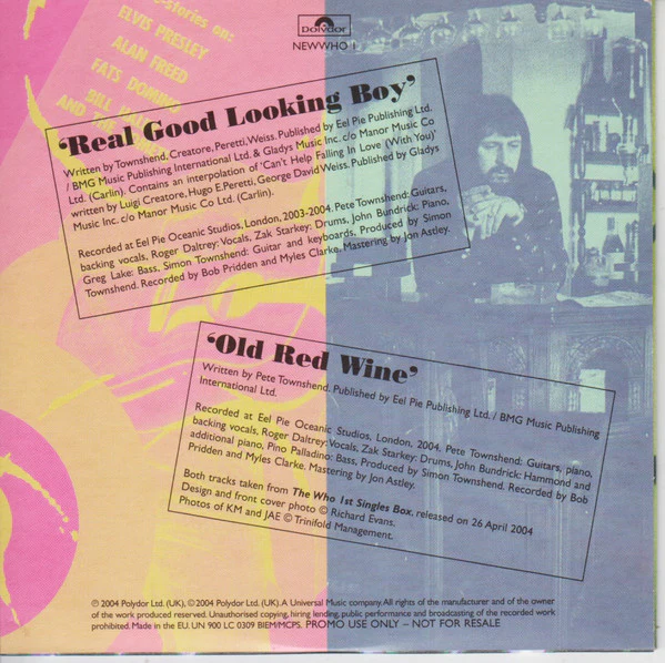 The Who - Real Good Looking Boy (CD, Single, Promo) - Image 4
