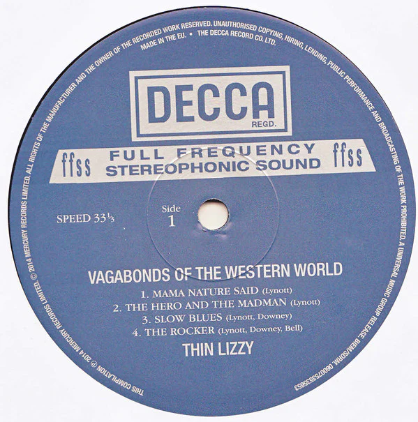 Thin Lizzy - Vagabonds Of The Western World (LP, Album, RE, 180) - Image 2