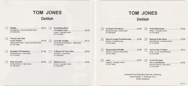 Tom Jones - Delilah (CD, Comp) - Image 3