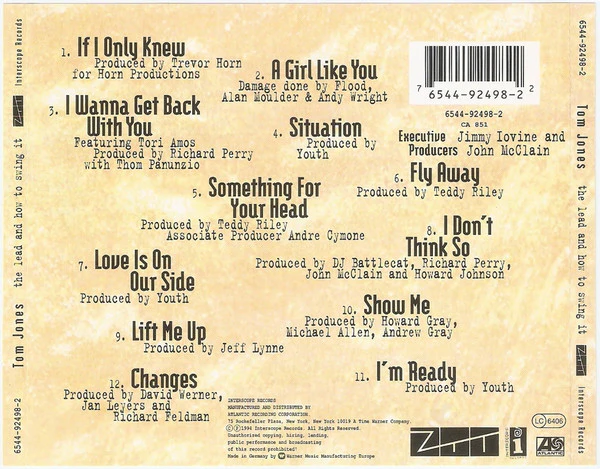 Tom Jones - The Lead And How To Swing It (CD, Album) - Image 2
