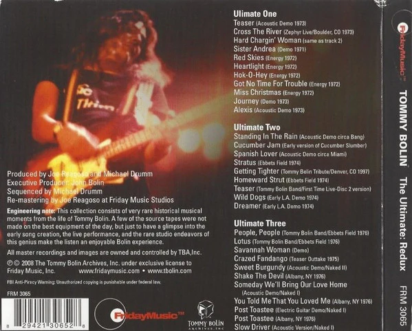 Tommy Bolin - The Ultimate:Redux (3xCD, Comp, Dig) - Image 2