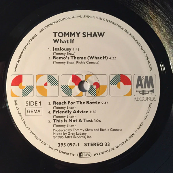 Tommy Shaw - What If (LP, Album) - Image 5