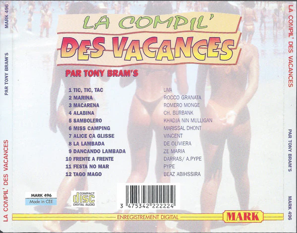 Tony Bram's - La Compil' Des Vacances (CD, Comp) - Image 2
