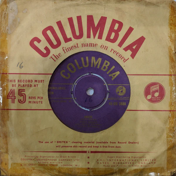 Tony Brent With Norrie Paramor And His Orchestra - Amore / If Wishes Were Horses (7", Single) - Image 3
