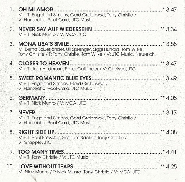 Tony Christie - Oh Mi Amor (CD, Album) - Image 5