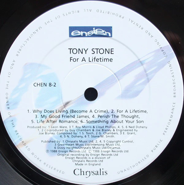 Tony Stone - For A Lifetime (LP, Album) - Image 4