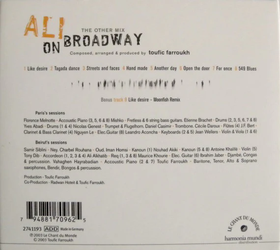 Toufic Farroukh - Ali On Broadway (The Other Mix) (CD, Album) - Image 4