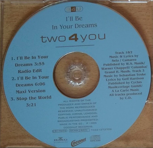 Two 4 You - I'll Be In Your Dreams (CD, Maxi) - Image 4