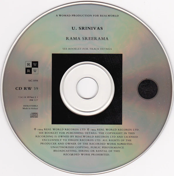U. Srinivas - Rama Sreerama (CD, Album) - Image 4