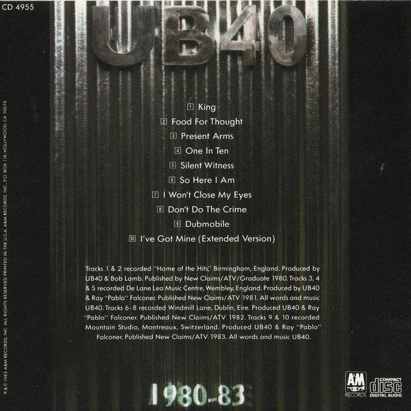 UB-40* - 1980-83 (CD, Comp) - Image 4