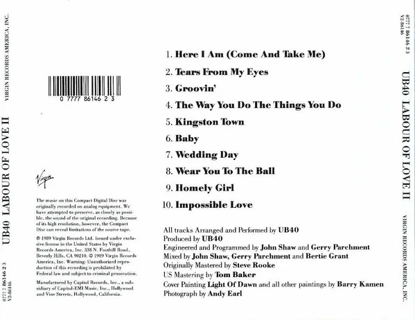 UB40 - Labour Of Love II (CD, Album) - Image 4