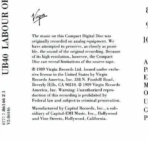 UB40 - Labour Of Love II (CD, Album) - Image 5