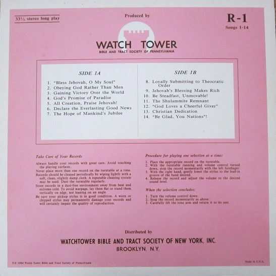 Unknown Artist - Sing Praises To Jehovah Songs 1-14 (LP) - Image 2
