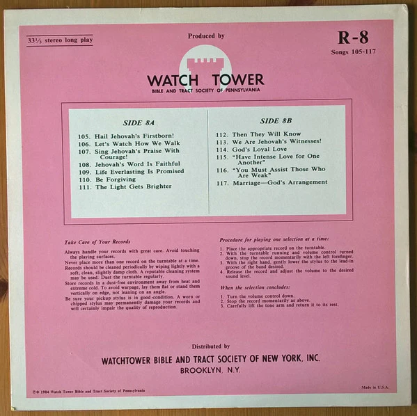 Unknown Artist - Sing Praises To Jehovah Songs 105-117 (LP) - Image 2